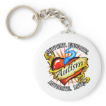 Autism Classic Heart Tattoo Keychains