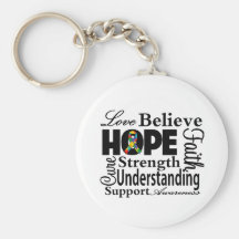Autism Collage of Hope Keychain