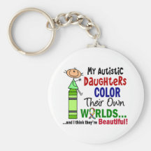 Autism COLOR THEIR OWN WORLDS Daughters Key Chains