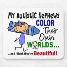 Autism COLOR THEIR OWN WORLDS Nephews Mouse Pad
