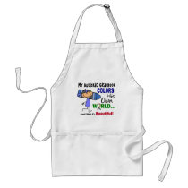 Autism COLORS HIS OWN WORLD Grandson Apron