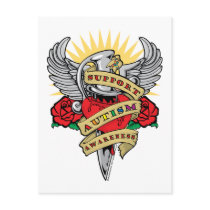 Autism Dagger Postcards