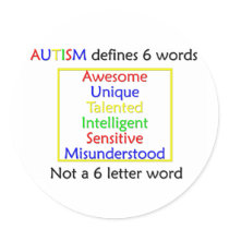 Autism Defines Round Sticker