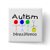Autism Embrace Differences Pinback Buttons