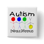 Autism Embrace Differences (People) Pin