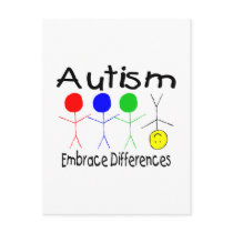 Autism Embrace Differences (People) Post Card