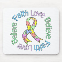 Autism Faith Love Believe Mouse Pad