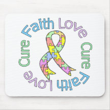 Autism Faith Love Cure Mousepads