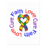 Autism Faith Love Cure Post Card