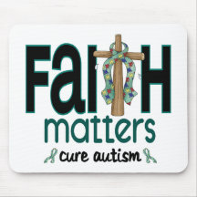 Autism Faith Matters Cross 1 Mousepads