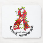 AUTISM Flower Ribbon 1 Mouse Pads