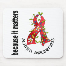 Autism Flower Ribbon 3 Mouse Pad