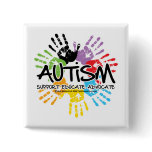 Autism Handprint Button