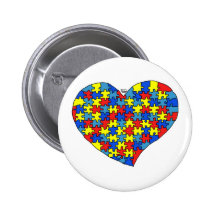 Autism Heart Pinback Button