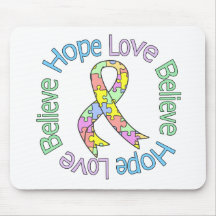 Autism Hope Love Believe Mousepads
