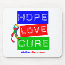 Autism Hope Love Cure Mouse Pad