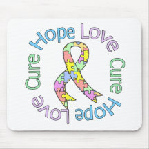 Autism Hope Love Cure Mousepads