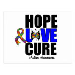 Autism Hope Love Cure (v.1) Post Card
