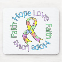 Autism Hope Love Faith Mouse Pads