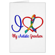 Autism I Love My Autistic Grandson Greeting Cards