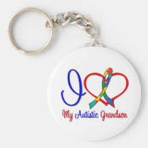 Autism I Love My Autistic Grandson Key Chain