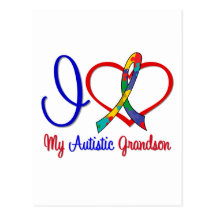 Autism I Love My Autistic Grandson Postcard