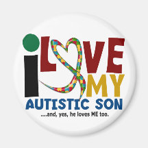 AUTISM I Love My Autistic Son 2 Refrigerator Magnet