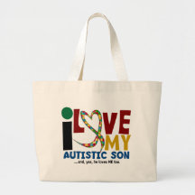 AUTISM I Love My Autistic Son 2 Tote Bag