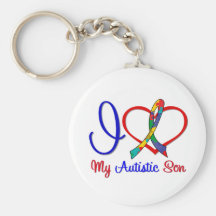 Autism I Love My Autistic Son Key Chain