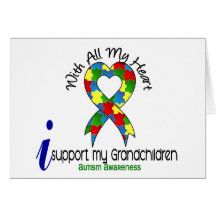 Autism I Support My Grandchildren Greeting Cards