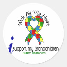 Autism I Support My Grandchildren Stickers