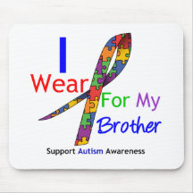 Autism I Wear Puzzle Ribbon For My Brother Mouse Pad