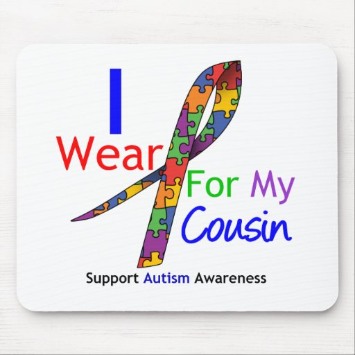Autism I Wear Puzzle Ribbon For My Cousin Mouse Mats