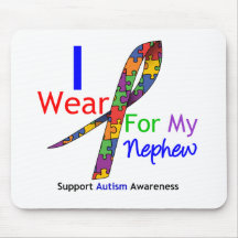 Autism I Wear Puzzle Ribbon For My Nephew Mouse Pad