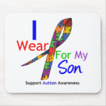 Autism I Wear Puzzle Ribbon For My Son Mouse Mat