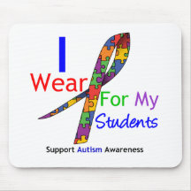 Autism I Wear Puzzle Ribbon For My Students Mouse Mat