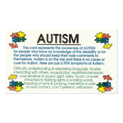 Autism Informant Business Cards by jhirrigation