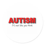 Autism Its Not Like You Think (Red) Round Sticker