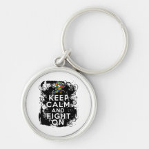 Autism Keep Calm and Fight On Keychains