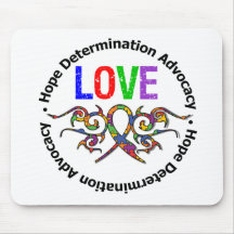 Autism Love Tribal Ribbon Mousepads