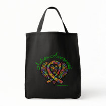 Autism Mosaic Heart Ribbon Tote Bag
