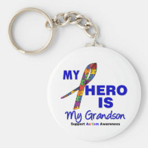 Autism My Hero is My Grandson Key Chains