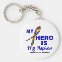 Autism My Hero is My Nephew Keychain