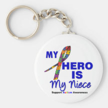 Autism My Hero is My Niece Key Chains