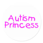Autism Princess (Pink) Round Sticker