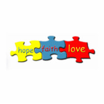 Autism Puzzle Faith Hope Love Key Chain Photo Cut Outs