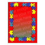 Autism Puzzle Photo Frame Greeting Card