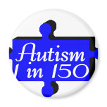 Autism Puzzle Piece Blue Refrigerator Magnet