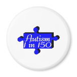 Autism Puzzle Piece Blue Refrigerator Magnet