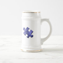 Autism Puzzle Piece Blue Mugs